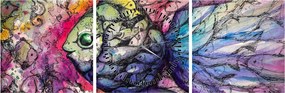 Tablou - Peștișorul colorat (cu ceas) (90x30 cm)