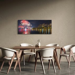 Tablou cu artificii in Singapur (120x50 cm)