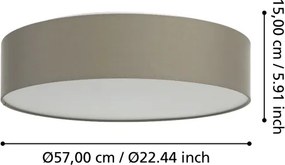Eglo 31767 - Plafonieră LED RGBW dimabilă ROMAO-Z LED/35W/230V, Ø 57 cm, taupe