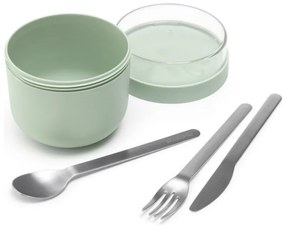 Bol alimentar mic dejun Brabantia Make&Take 1006297, 500+180 ml, Capac cu infiletare, Fara BPA, Verde