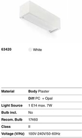 Aplica de perete din ghips MILO 280 White