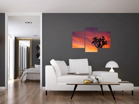 Tablou apus de soare deasupra siluetei unui copac (90x60 cm)