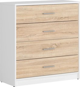 Comoda NEPO PLUS, stejar sonoma/alb, PAL, 80x34x84 cm