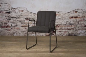 Scaun piele artificiala Santo gri inchis
