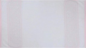 Set 2 prosoape baie SULTAN, alb/roz, bumbac, 50x90 cm