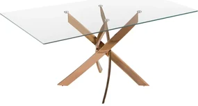 Masa dreptunghiulara design modern Veola auriu roze 180x95cm