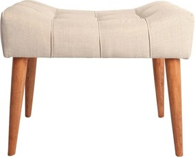 Taburet NEW COOL, crem/nuc, poliester/lemn, 58x40x45 cm