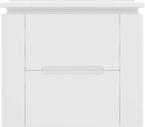 Dulap de baie suspendat cu iluminare LED cu senzor radar, două sertare și rafturi laterale, 61x46x50 cm, Alb