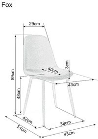 Scaun de masa Culoare Gri / Negru, FOX