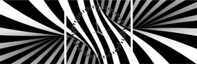 Tablou abstract cu dungi de zebră (cu ceas) (90x30 cm)