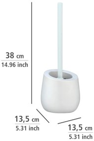 Perie cu suport din ceramică pentru toaletă Wenko Badi, alb