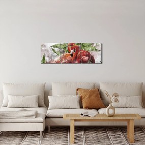 Tablou - Flamingo (cu ceas) (90x30 cm)