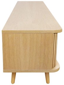 Comodă TV în culoare naturală cu aspect de lemn de stejar 178x50x40 cm Rove – Woodman