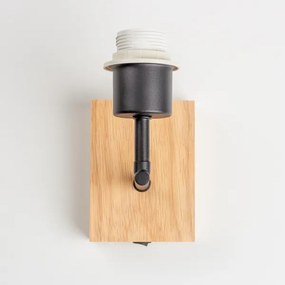 Brilagi - Aplică de perete BOBO WOOD 1xE27/25W/230V stejar/negru/alb/cu figuri de animale