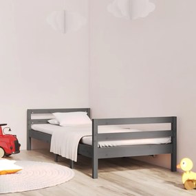 821631 vidaXL Cadru de pat, gri, 80x200 cm, lemn masiv de pin
