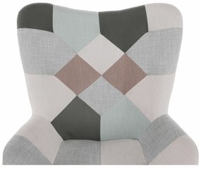 Fotoliu balansoar, patchwork verde-alb/alb/fag, GERON