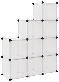 Organizator cub de depozitare, 9 cuburi, transparent, PP 1, 95.5 x 31.5 x 124 cm, Transparent, 95.5 x 31.5 x 124 cm, Transparent