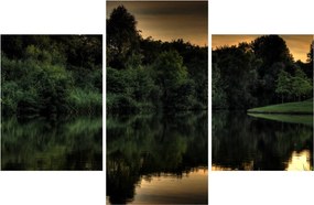 Tablou cu lac în pădure (90x60 cm)
