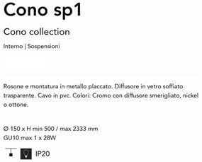 Lustra/Pendul design decorativ Cono sp1 nickel