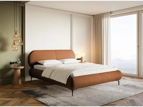 Pat matrimonial 180 cm Octave 180B (cu somieră) (miere + negru). 1099977