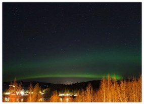Tablou pe sticlă cu aurora borealis (70x50 cm)