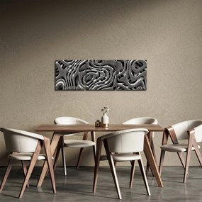 Tablou - Abstractizare metalică (cu ceas) (90x30 cm)