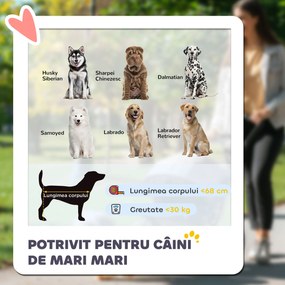 PawHut Cărucior Pliabil pentru Câini de Talie Mare cu Roți Detașabile, Pernă și Lese de Siguranță, 124x67x100 cm, Negru | Aosom Romania