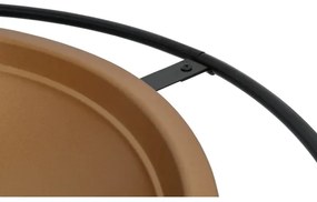 Vatră portabilă pe lemn cu grătar neagră/cupru