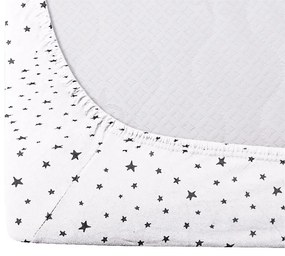 Cearsaf de pat din bumbac cu elastic Culoare alb, WHITE STAR 90 x 200 cm