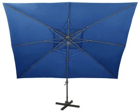 Umbrela suspendata, acoperis dublu, albastru azuriu, 400x300 cm azure blue, 300 x 400 cm