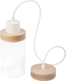 Lustră suspendată pe cablu WOODNEST 1xE27/15W/230V pin/crem