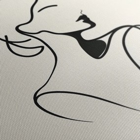 Tablou femeie în linii minimaliste