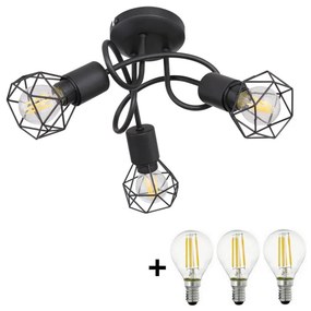 Lustră LED aplicată XARA 3xE14/4W/230V neagră Globo