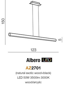 Lustra LED moderna design lemn natural Albero
