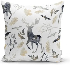 Set 4 fețe de pernă și un napron de masă cu model de Crăciun Minimalist Cushion Covers Christmas Forest