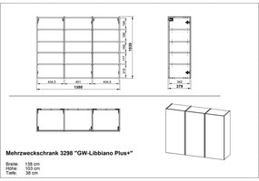 Dulap pentru hol crem 138x103x38 cm Libbiano – Germania
