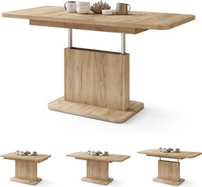 Mazzoni ASTON MINI-Z Stejar Craft Auriu - MĂSUȚĂ DE CAFEA MODERNĂ EXTENSIBILĂ REGLABILĂ PE ÎNĂLȚIME MASĂ TRANSFORMABILĂ