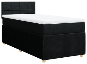 3287313 vidaXL Pat box spring cu saltea, negru, 90x190 cm, textil