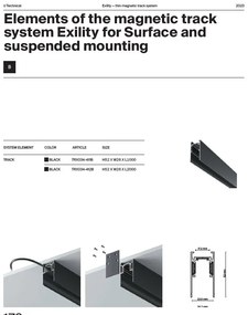 Spot LED, accesoriu pentru sina magnetica Exility, Focus LED negru 5W 3000K