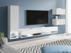 Mobilier living Wilandra (Alb + Alb lucios ) (iluminat LED Alb). 1054041