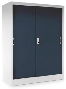 Dulap metalic universal mediu cu uși glisante 90 x 40 x 120 cm, încuietoare cilindrică, antracit - ral 7016