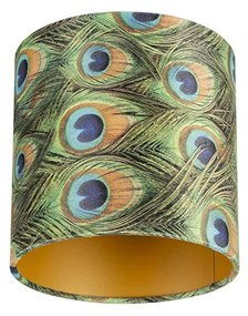 Abajur din catifea cu design de păun 20/20/20 cu interior auriu