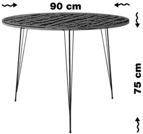 Masă de sufragerie SANDALF 75x90 cm bej/neagră