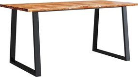 vidaXL Masă cu margini naturale, 160x80x75 cm, lemn masiv de acacia