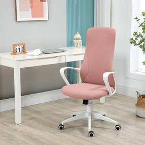 Vinsetto Scaun de birou ergonomic și căptușit, cu înălțime ajustabilă și balans, 62x56x110-119,5 cm, roz | Aosom Romania