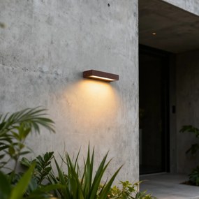 Lampa de perete moderna maro ruginiu cu LED inclus IP65 - Hannah