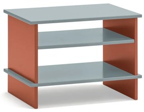 Noptieră cărămizie/gri cu rafturi Inari – Teulat