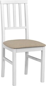 Scaun AREN, bej/alb, stofa clasica/lemn, 43x50x92 cm
