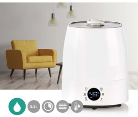 Umidificator cu afișaj LED Nedis HUMI120CWT 5,5 l 110W/230V
