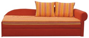 Divan extensibil, portocalie/cu model dungi, dreapta, AGA D